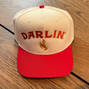 Darlin' Two-Tone Beige and Red Baseball Cap